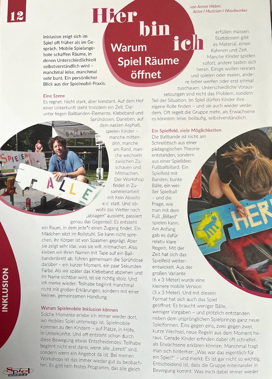 Artikel über Ballbande und Inklusion